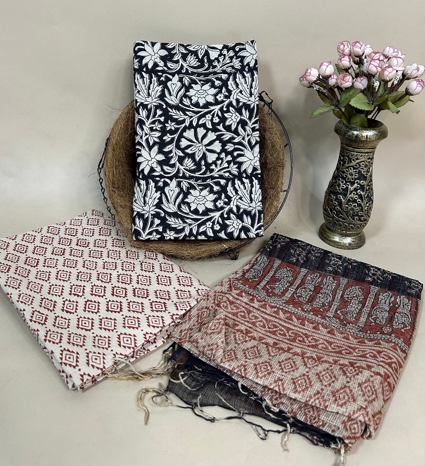 Kota Handblock Printed Cotton Suit Set