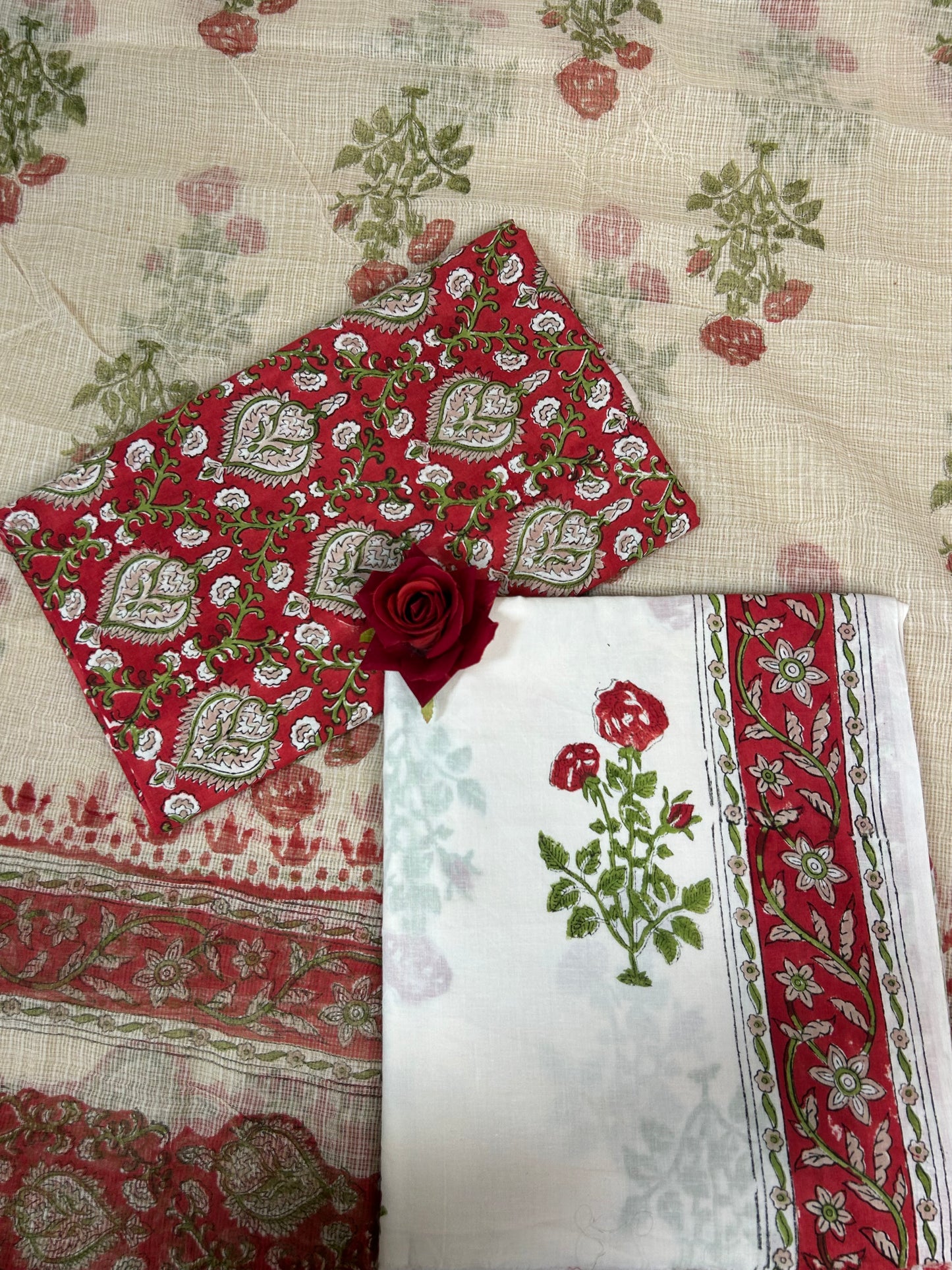 Kota Handblock Printed Cotton Suit Set