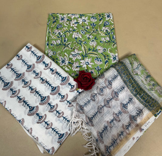 Kota Handblock Printed Cotton Suit Set