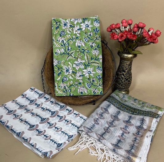 Kota Handblock Printed Cotton Suit Set