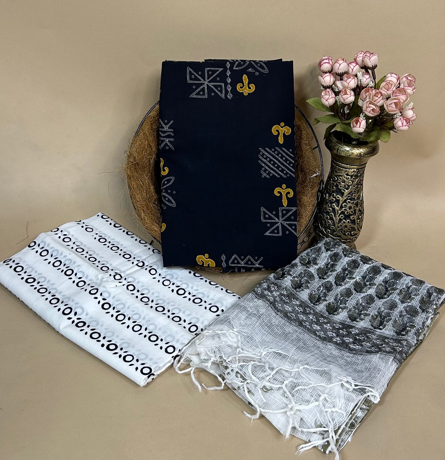 Kota Handblock Printed Cotton Suit Set