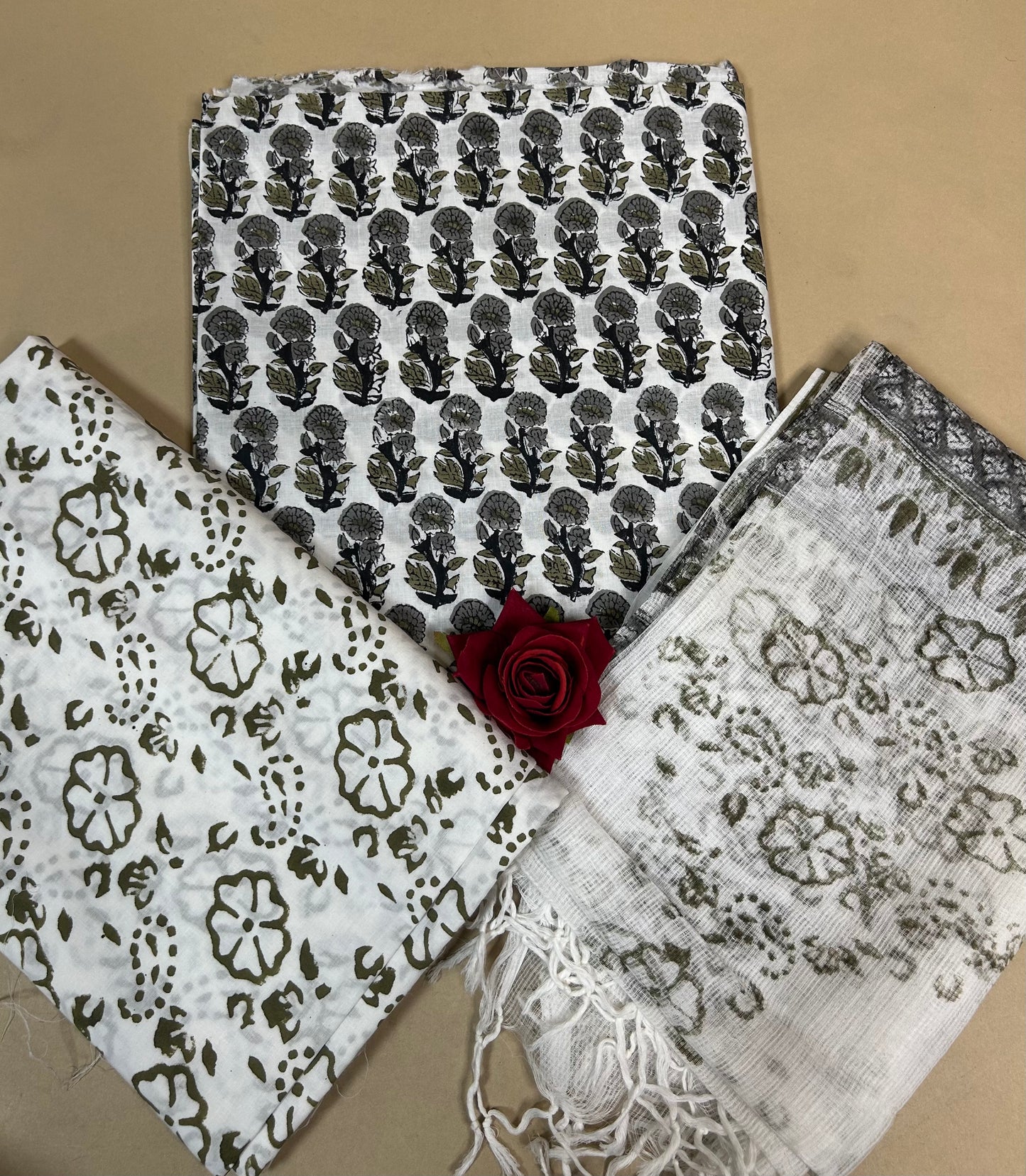 Kota Handblock Printed Cotton Suit Set