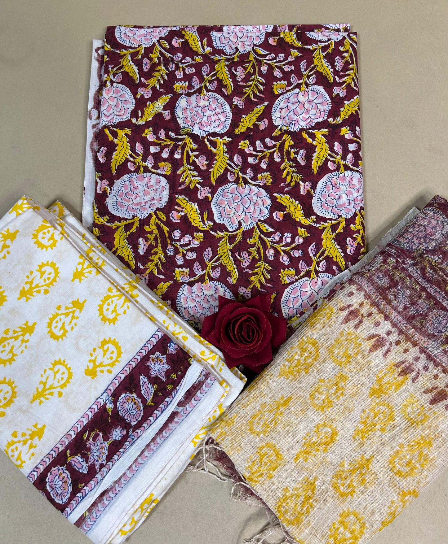 Kota Handblock Printed Cotton Suit Set