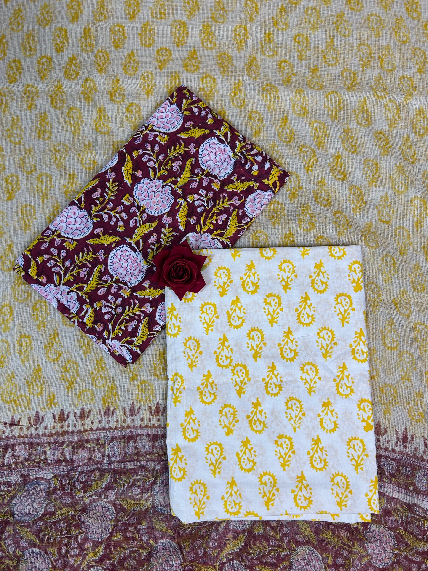 Kota Handblock Printed Cotton Suit Set