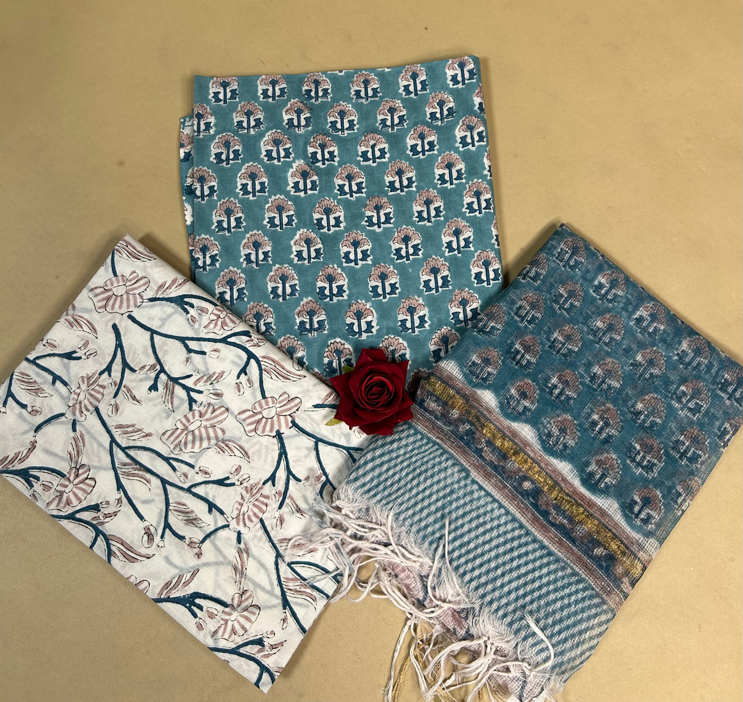 Kota Handblock Printed Cotton Suit Set