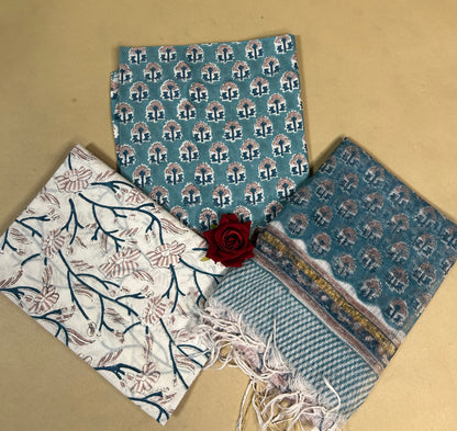 Kota Handblock Printed Cotton Suit Set