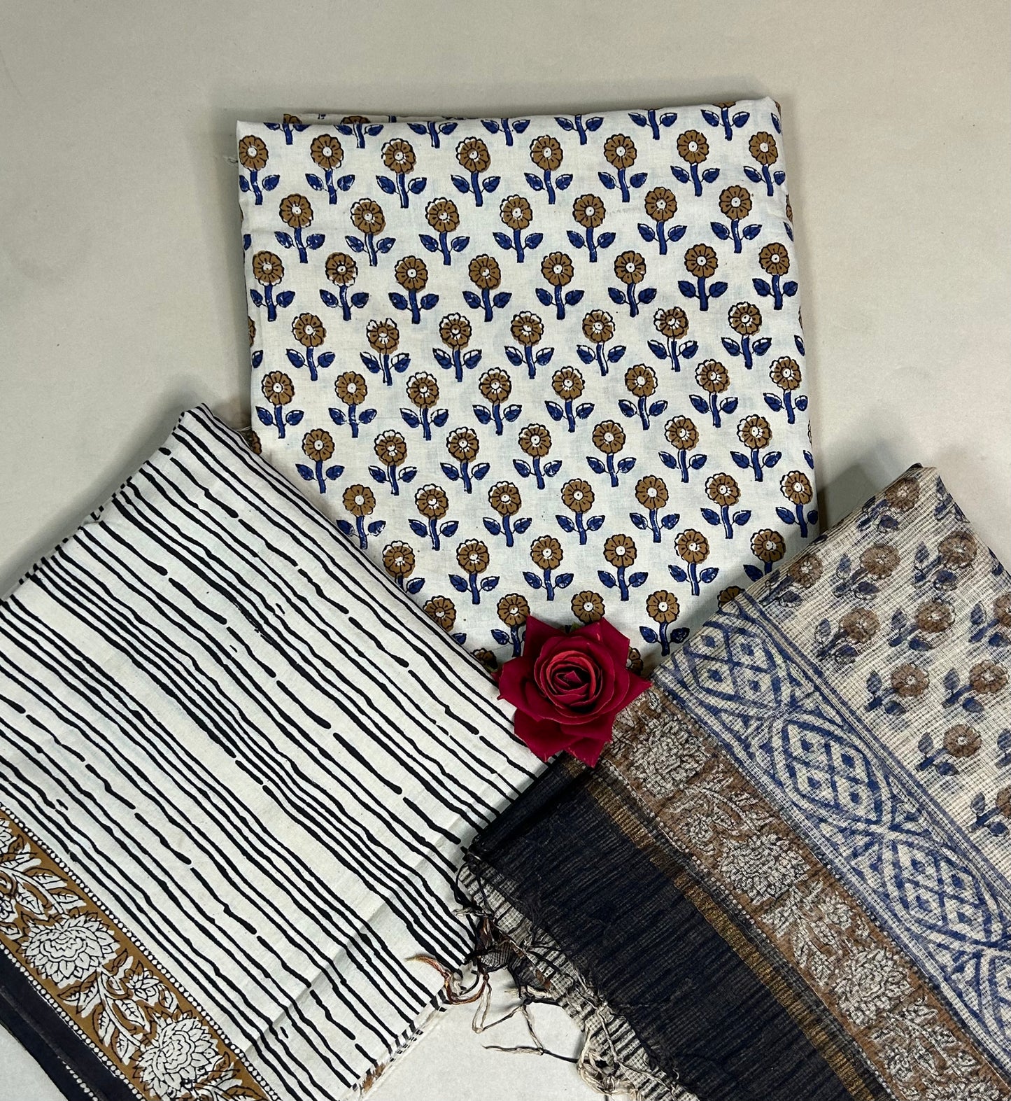 Kota Handblock Printed Cotton Suit Set
