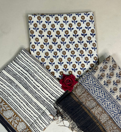 Kota Handblock Printed Cotton Suit Set