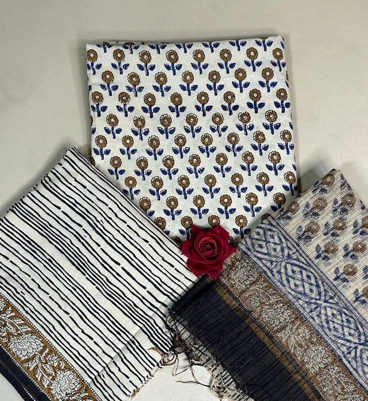 Kota Handblock Printed Cotton Suit Set