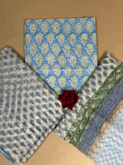 Full Kota Handblock Printed Cotton Suit Set