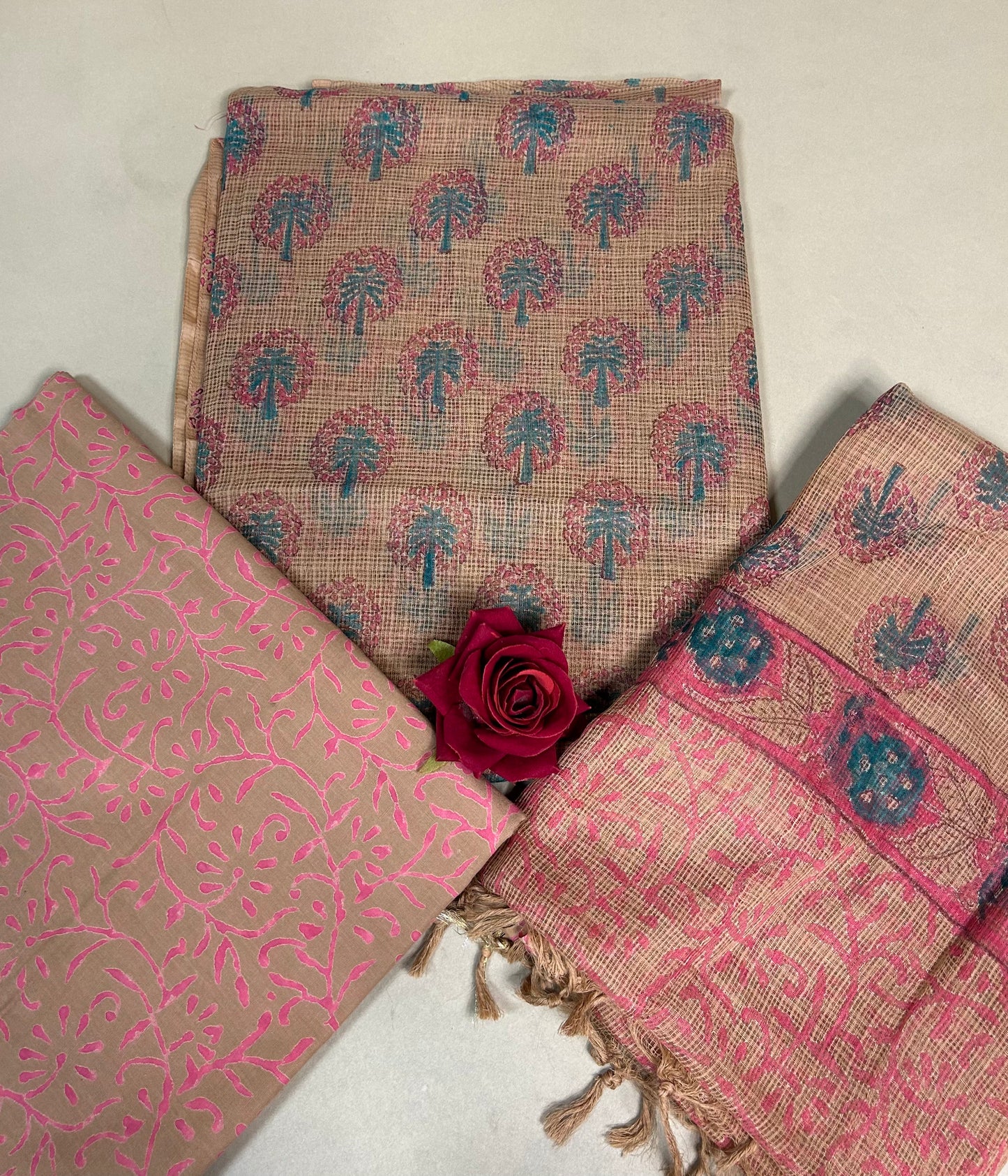 Full Kota Handblock Printed Cotton Suit Set