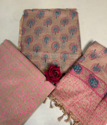 Full Kota Handblock Printed Cotton Suit Set