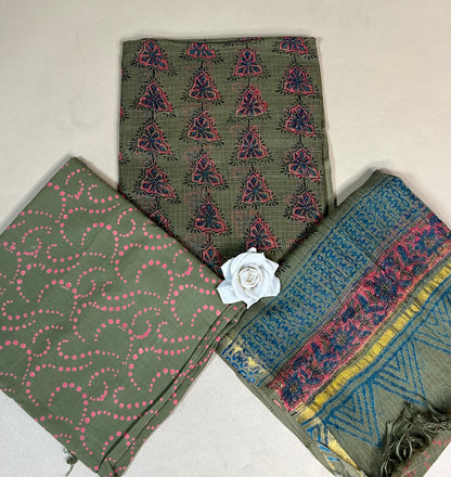 Full Kota Handblock Printed Cotton Suit Set