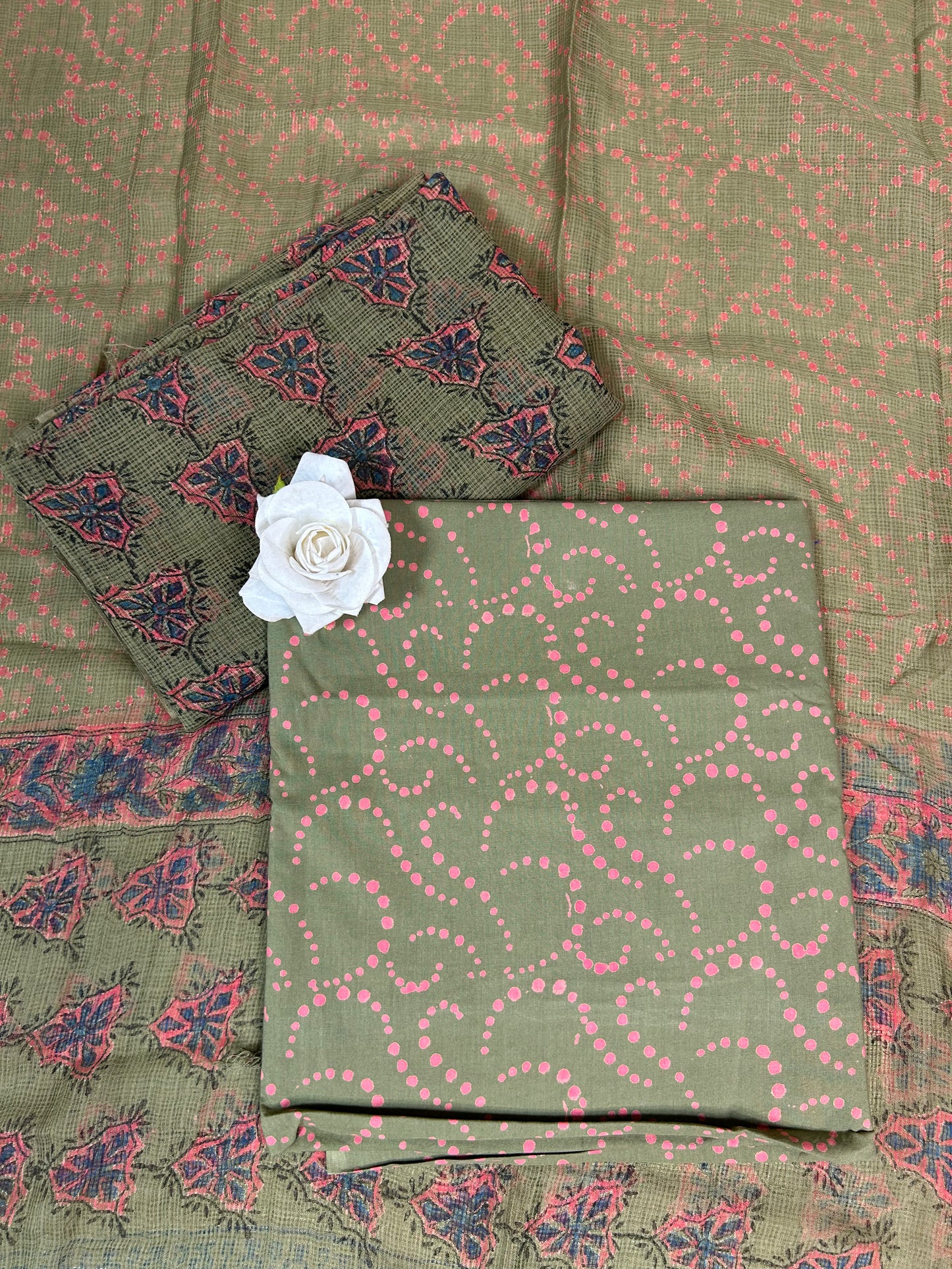 Full Kota Handblock Printed Cotton Suit Set