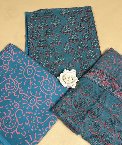 Full Kota Handblock Printed Cotton Suit Set