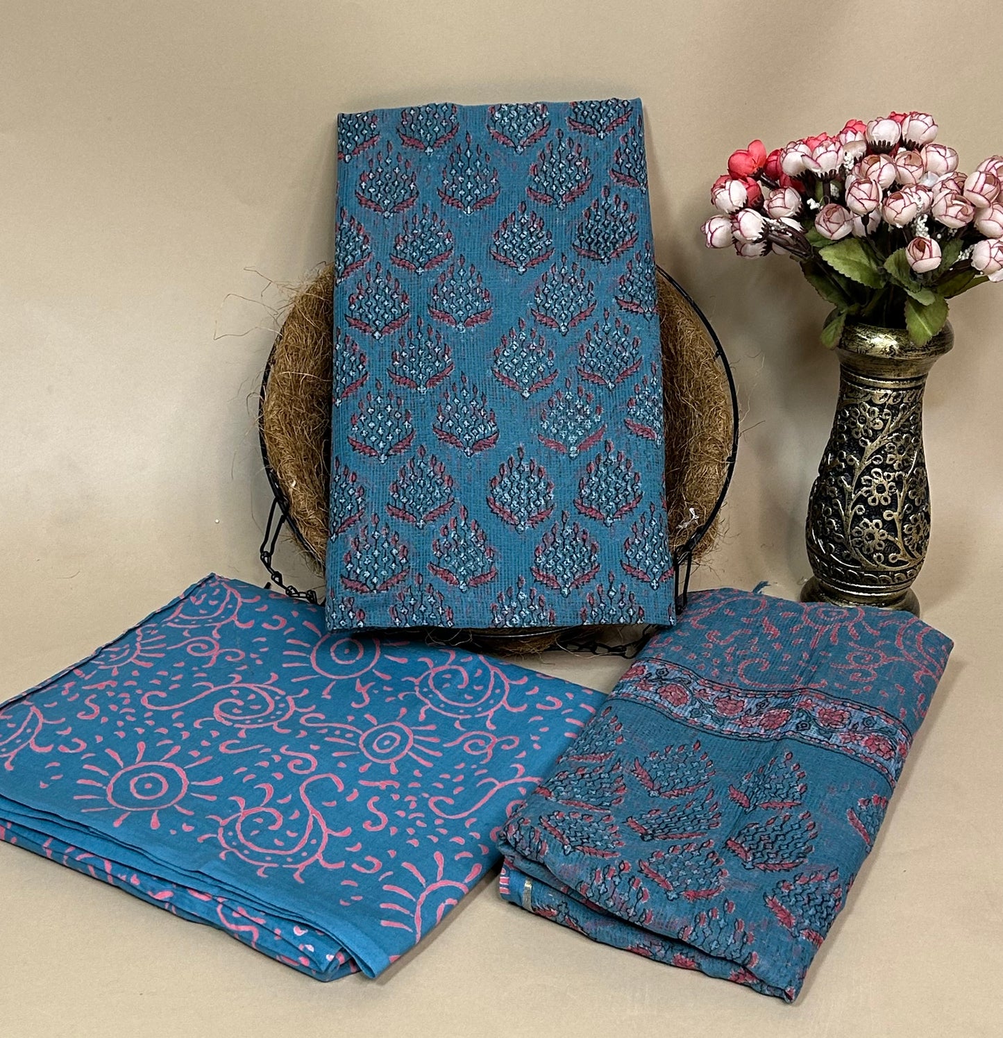 Full Kota Handblock Printed Cotton Suit Set