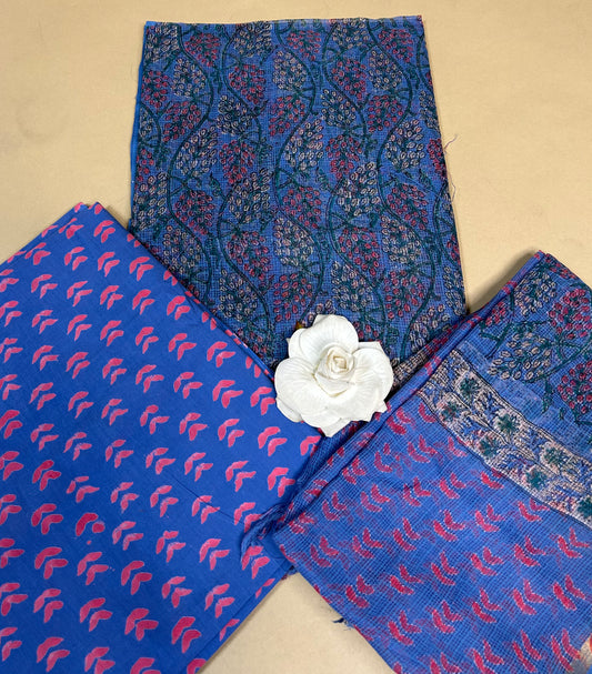 Periwinkle Full Kota Handblock Printed Cotton Suit Set