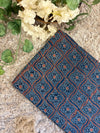 Indigo Blue Super Ajrakh Handblock Printed Fabric | Indigo Blue