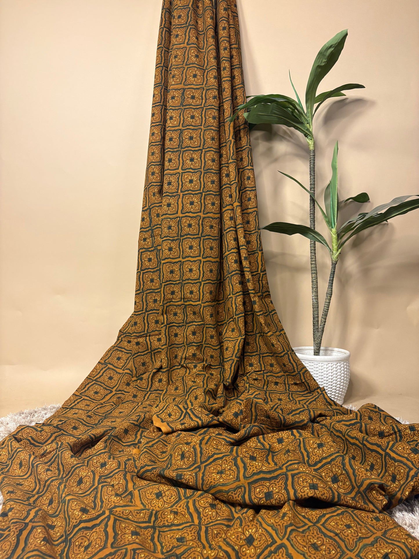 Super Ajrakh Handblock Printed Fabric