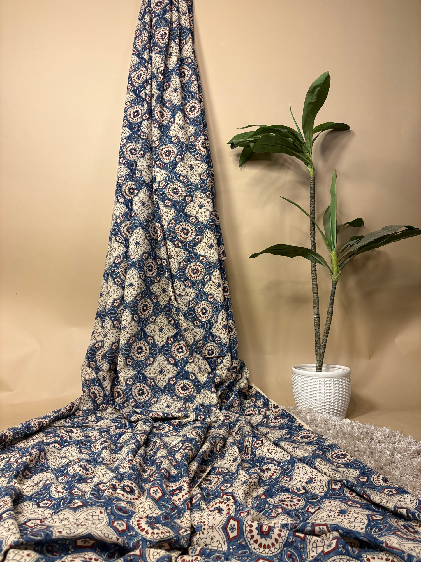 Super Ajrakh Handblock Printed Fabric