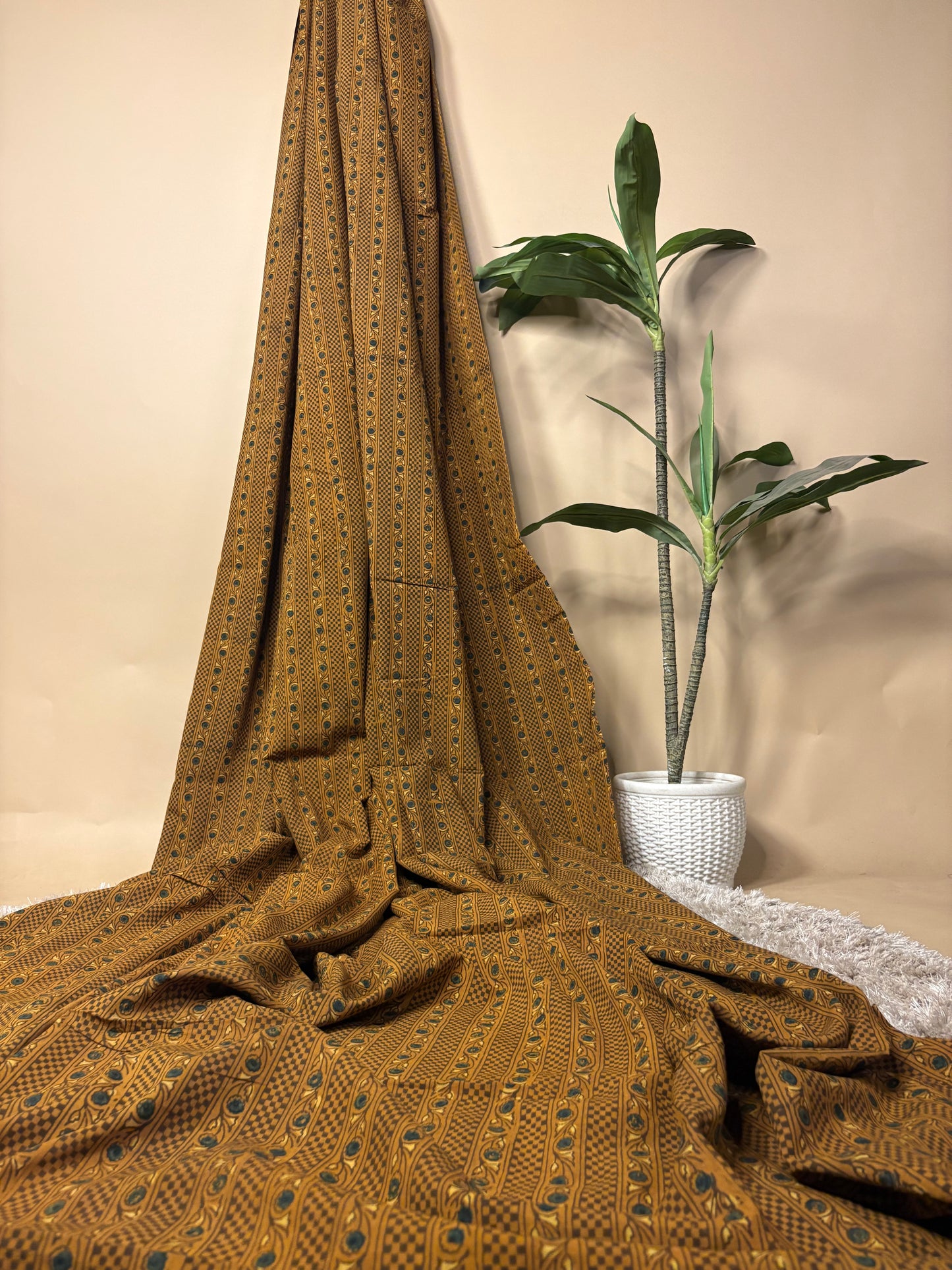Super Ajrakh Handblock Printed Fabric