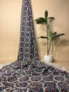Indigo Blue Super Ajrakh Handblock Printed Fabric | Indigo Blue