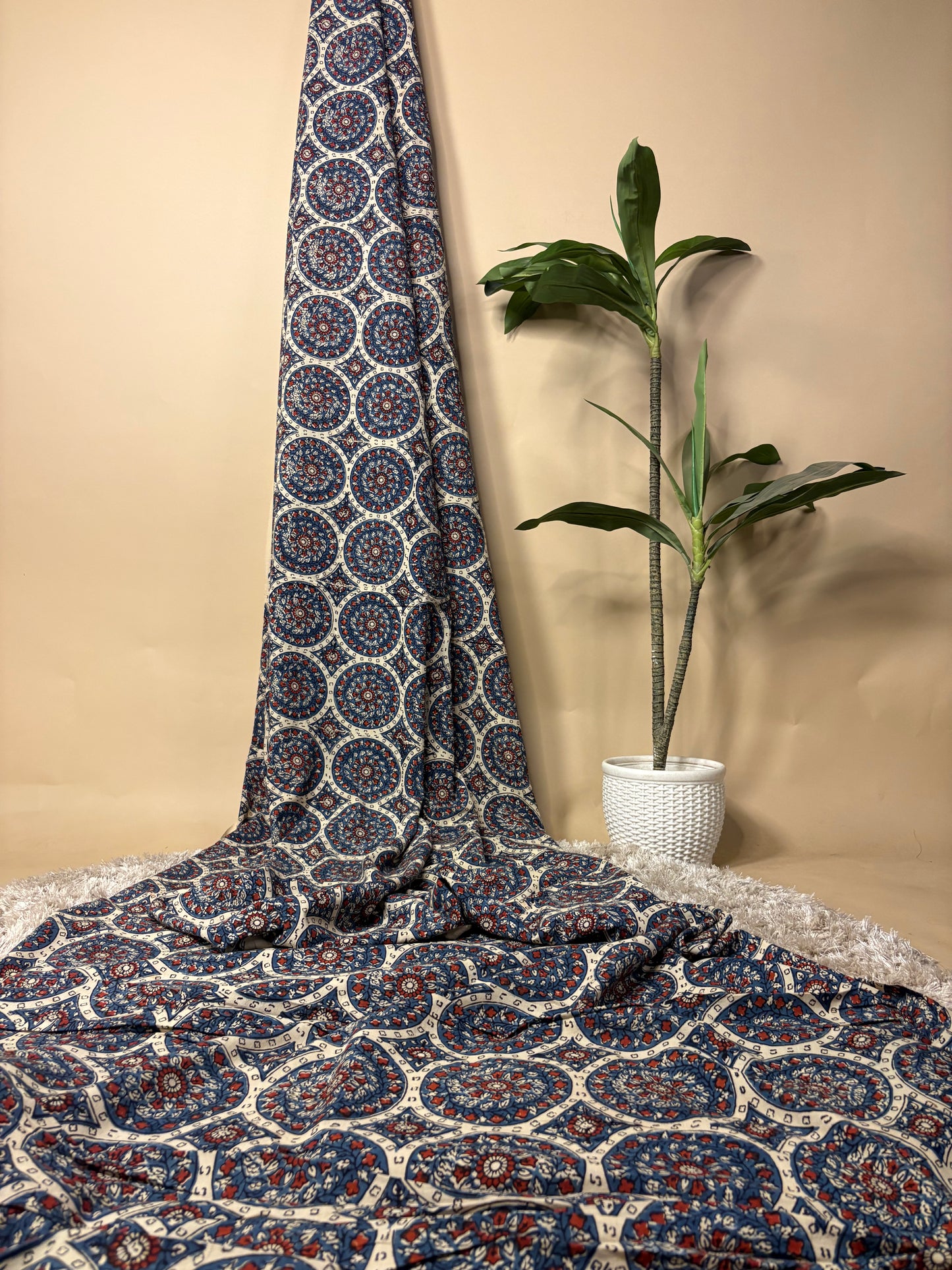 Super Ajrakh Handblock Printed Fabric