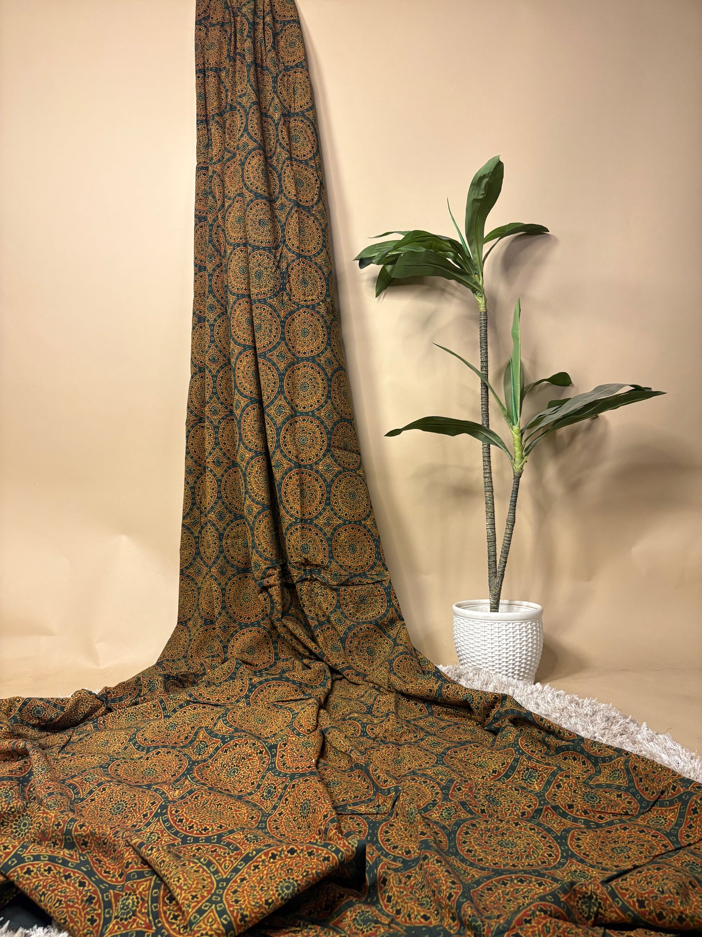 Super Ajrakh Handblock Printed Fabric