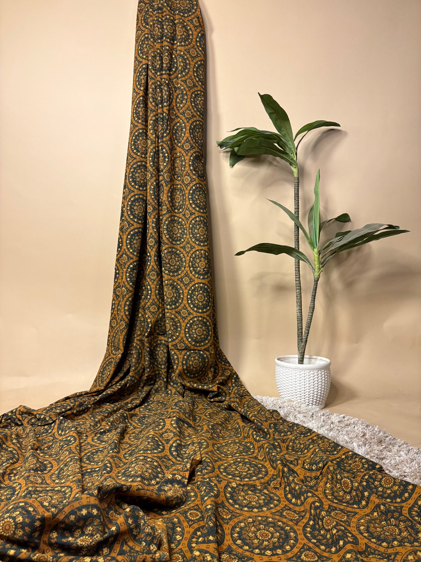 Super Ajrakh Handblock Printed Fabric