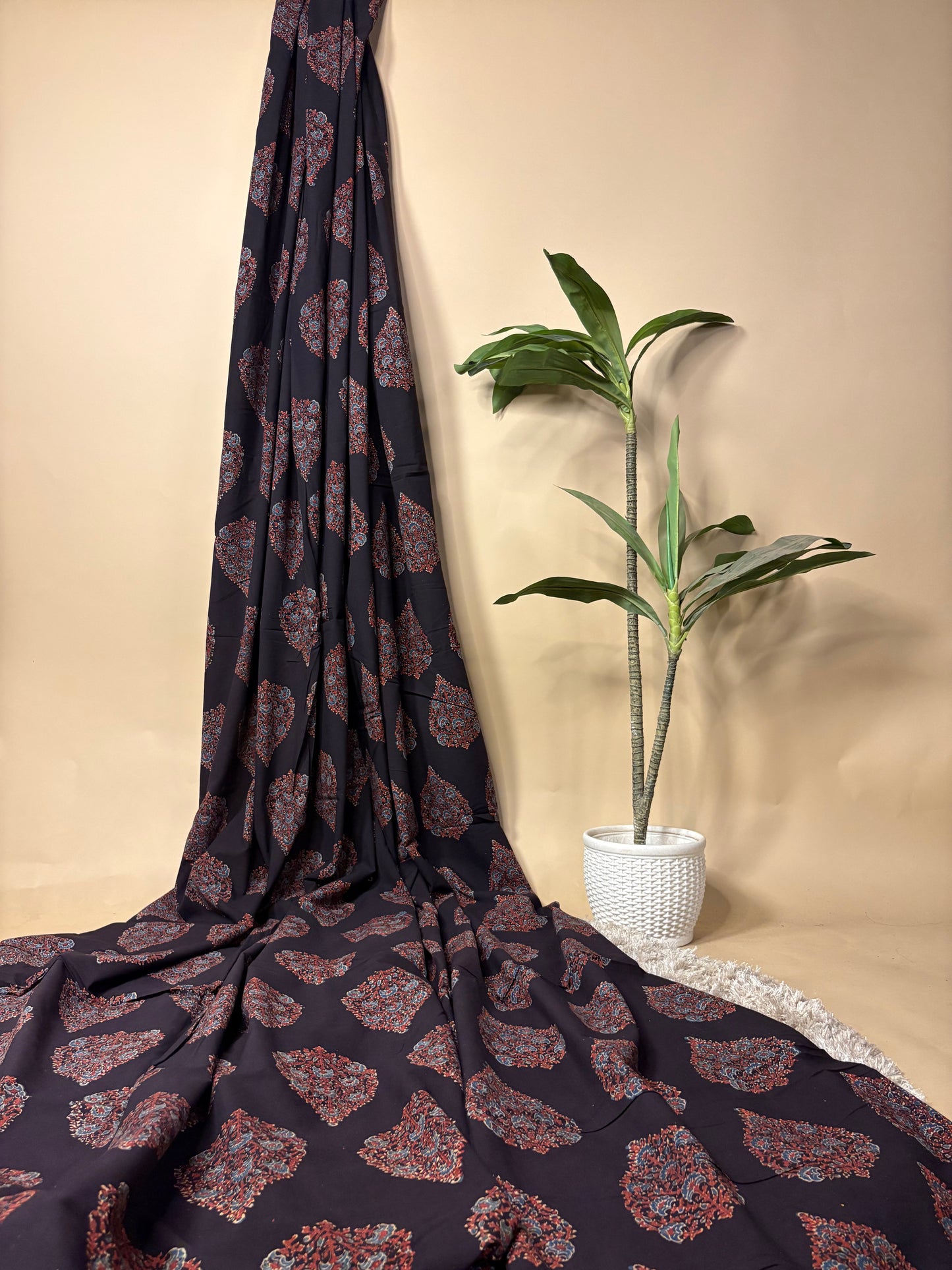 Super Ajrakh Handblock Printed Fabric