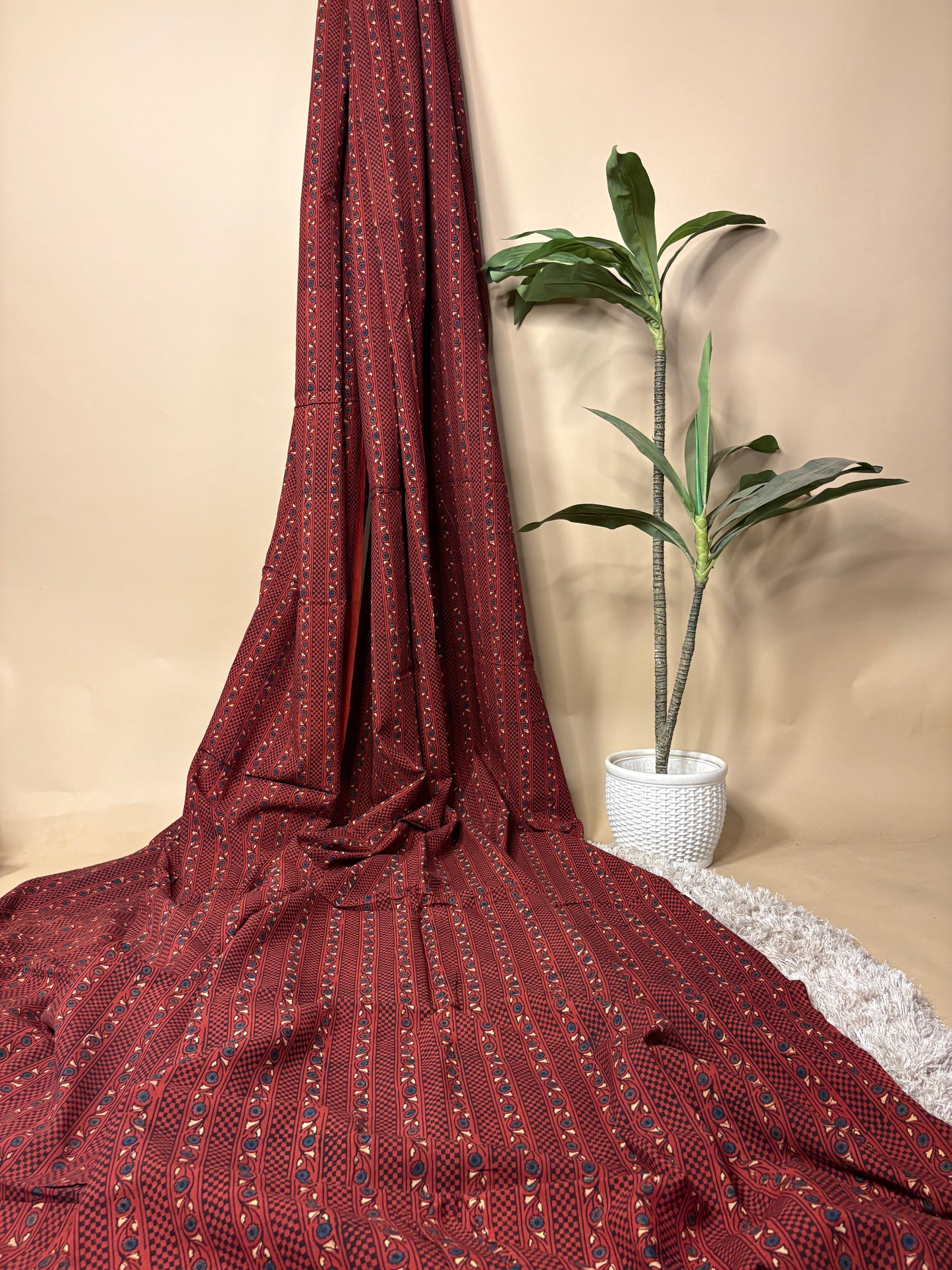 Super Ajrakh Handblock Printed Fabric