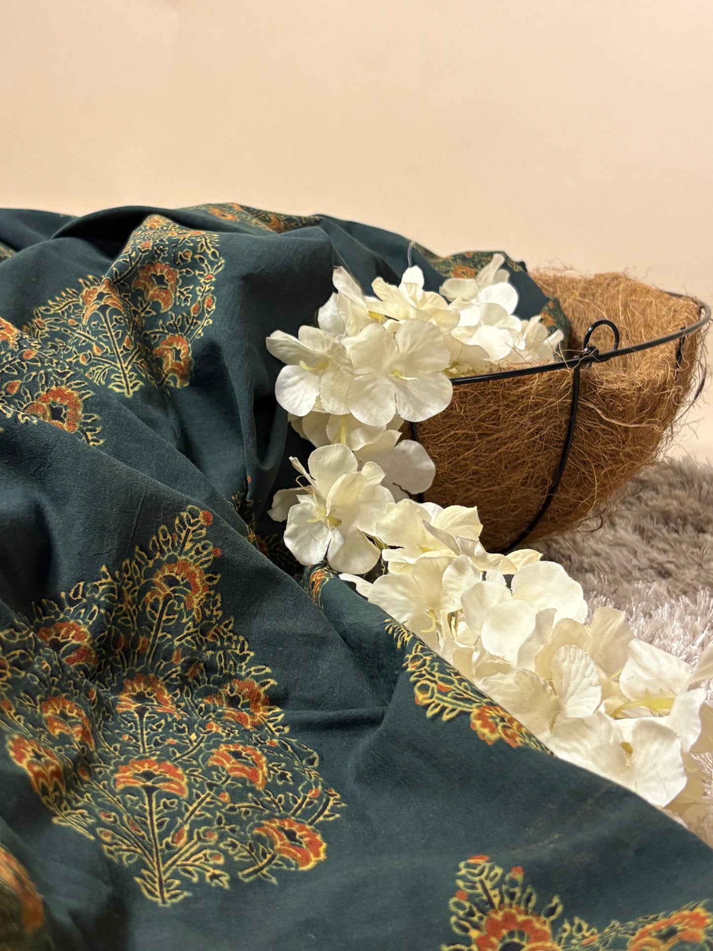 Super Ajrakh Handblock Printed Fabric