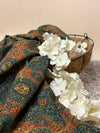 Forest Green Super Ajrakh Handblock Printed Fabric | Forest Green