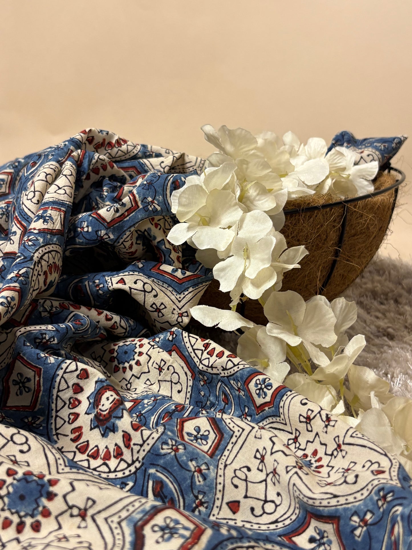 Super Ajrakh Handblock Printed Fabric