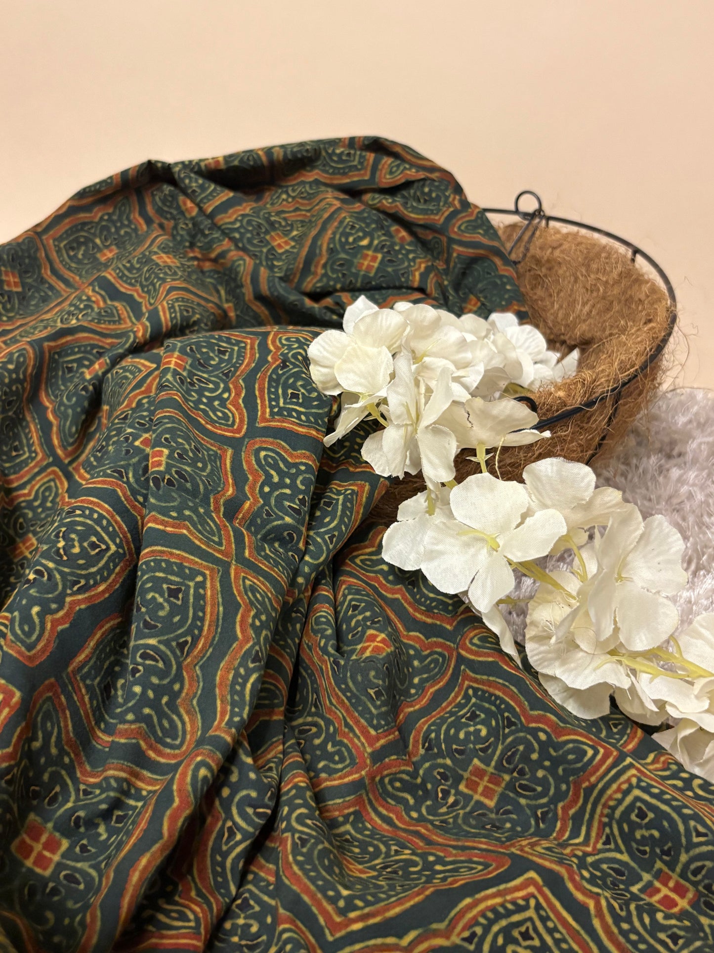 Super Ajrakh Handblock Printed Fabric