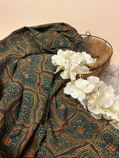 Super Ajrakh Handblock Printed Fabric