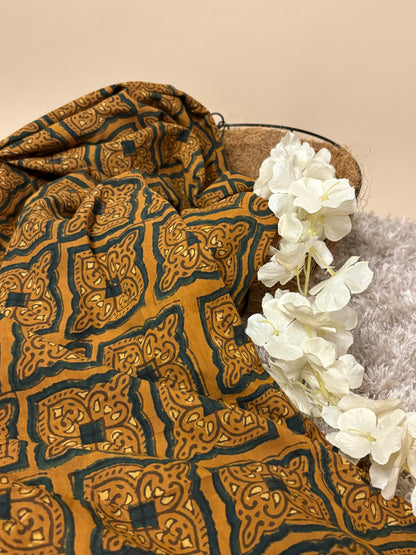 Super Ajrakh Handblock Printed Fabric