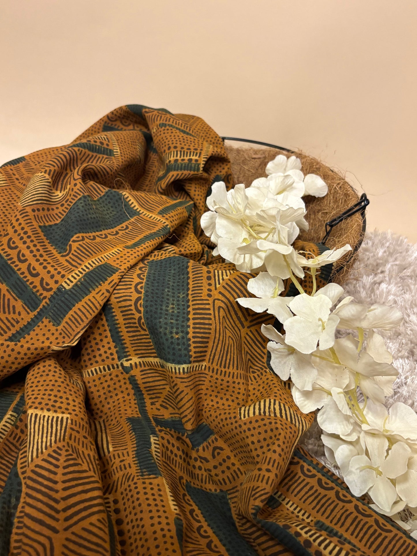 Super Ajrakh Handblock Printed Fabric