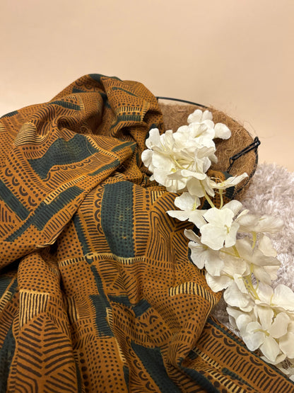 Super Ajrakh Handblock Printed Fabric