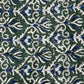 Dark Green Botanical Scroll  Fakira Hand Block Printed Fabric
