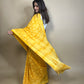 Yellow Pastel Poetry Handblock Printed Cotton Saree
