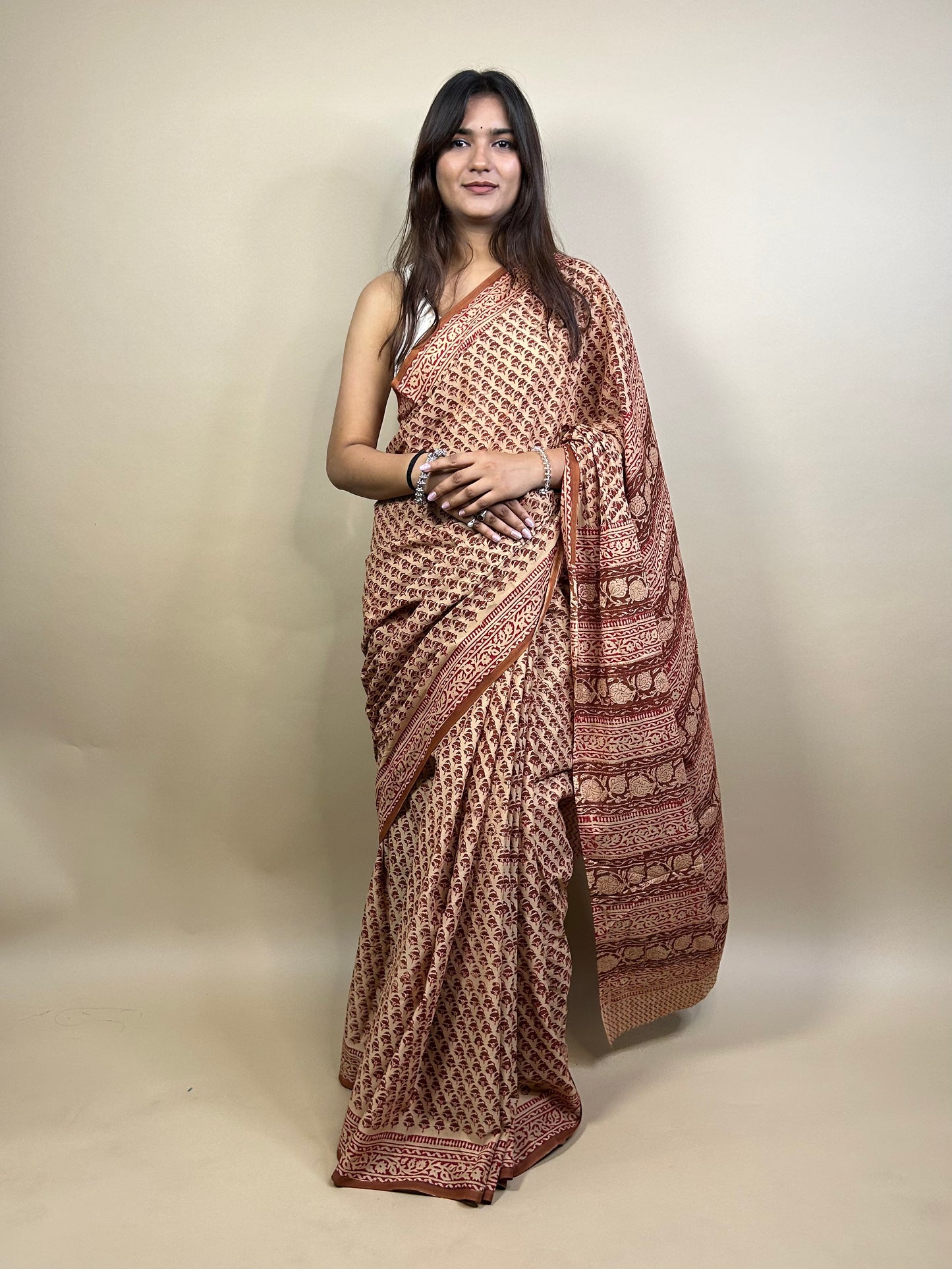 Banjara Handblock Printed Cotton Saree