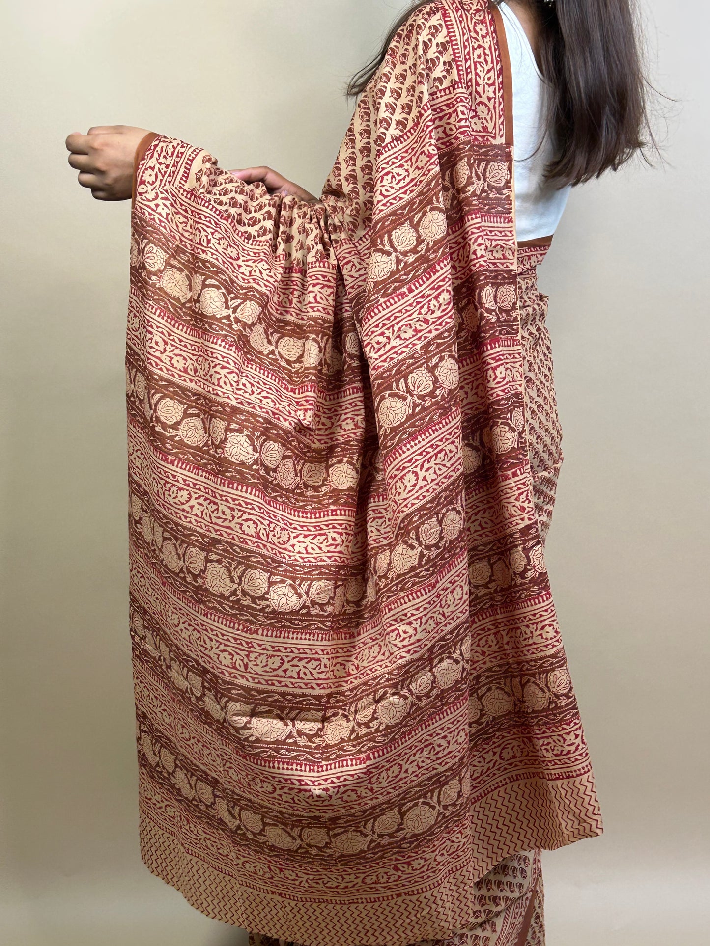 Banjara Handblock Printed Cotton Saree