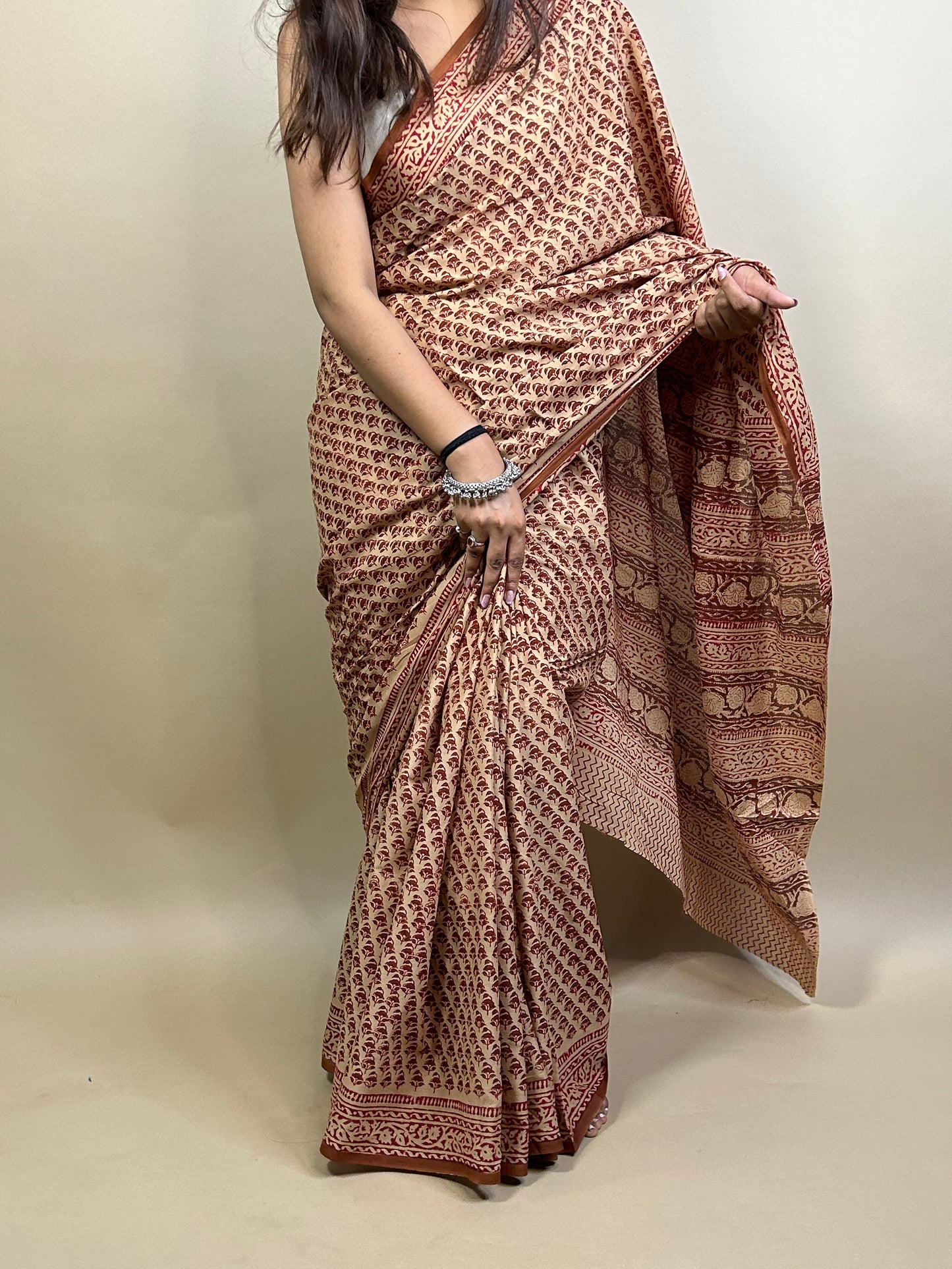 Banjara Handblock Printed Cotton Saree