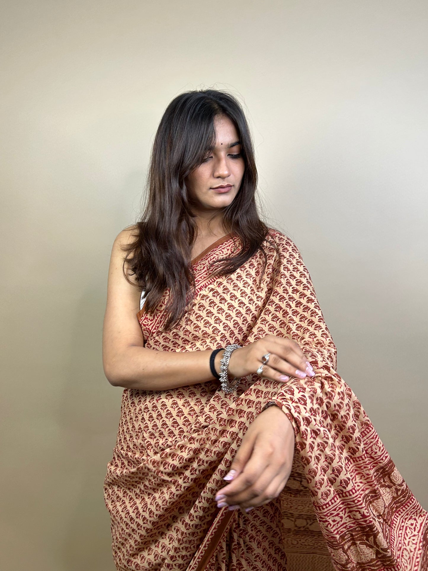 Banjara Handblock Printed Cotton Saree
