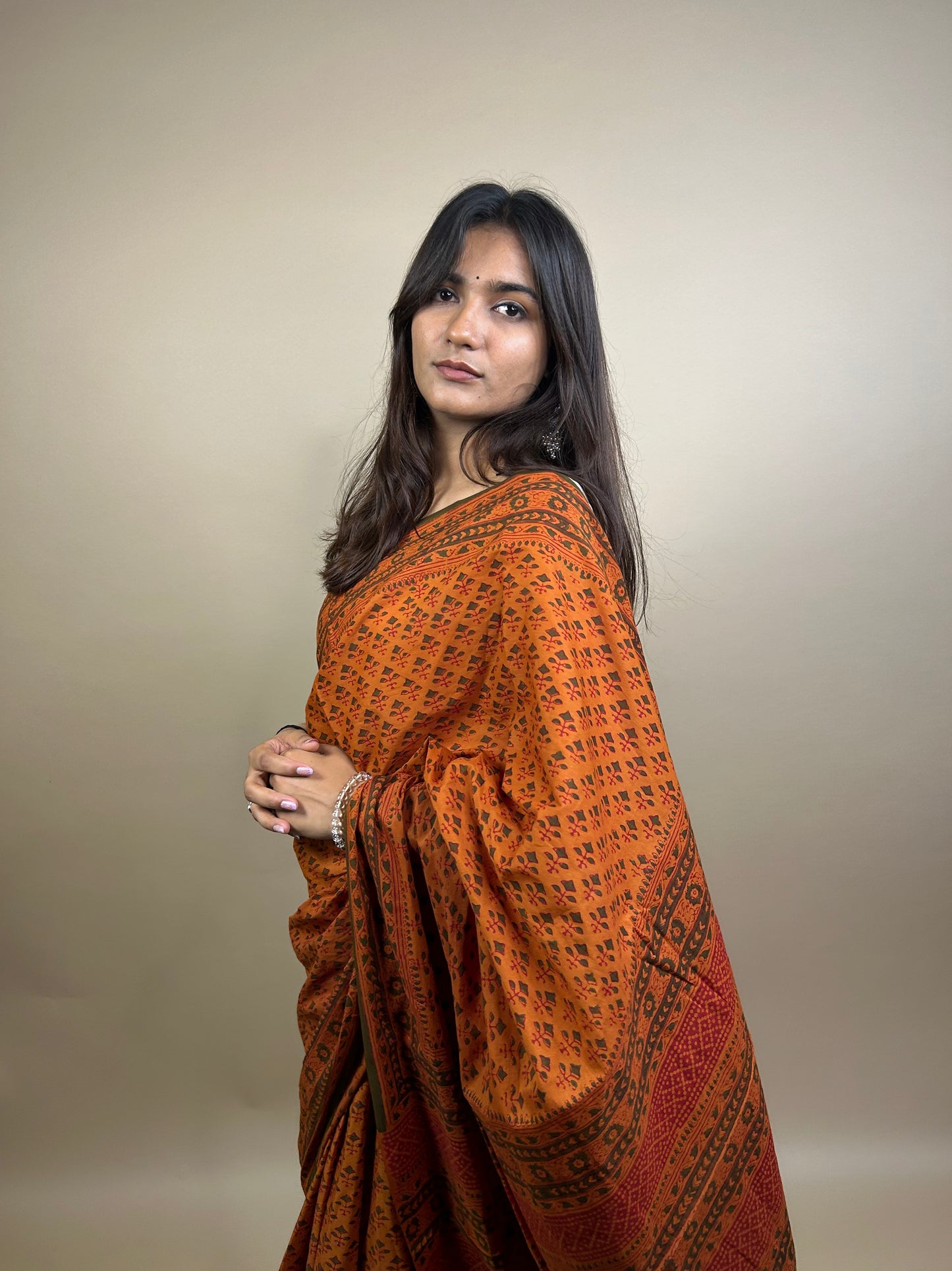 Banjara Handblock Printed Cotton Saree