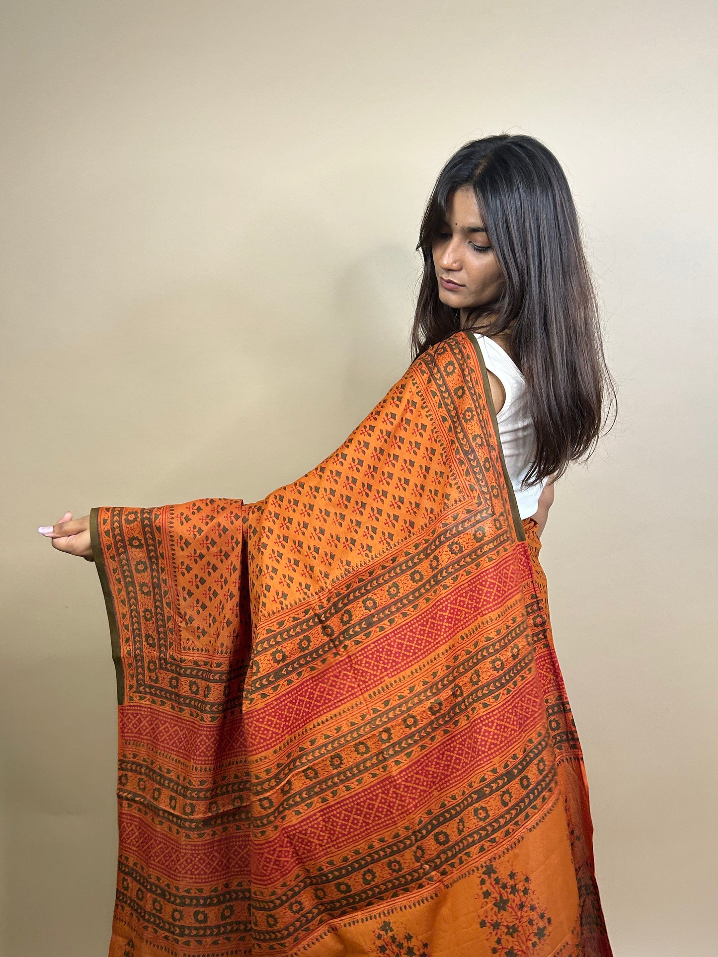Banjara Handblock Printed Cotton Saree