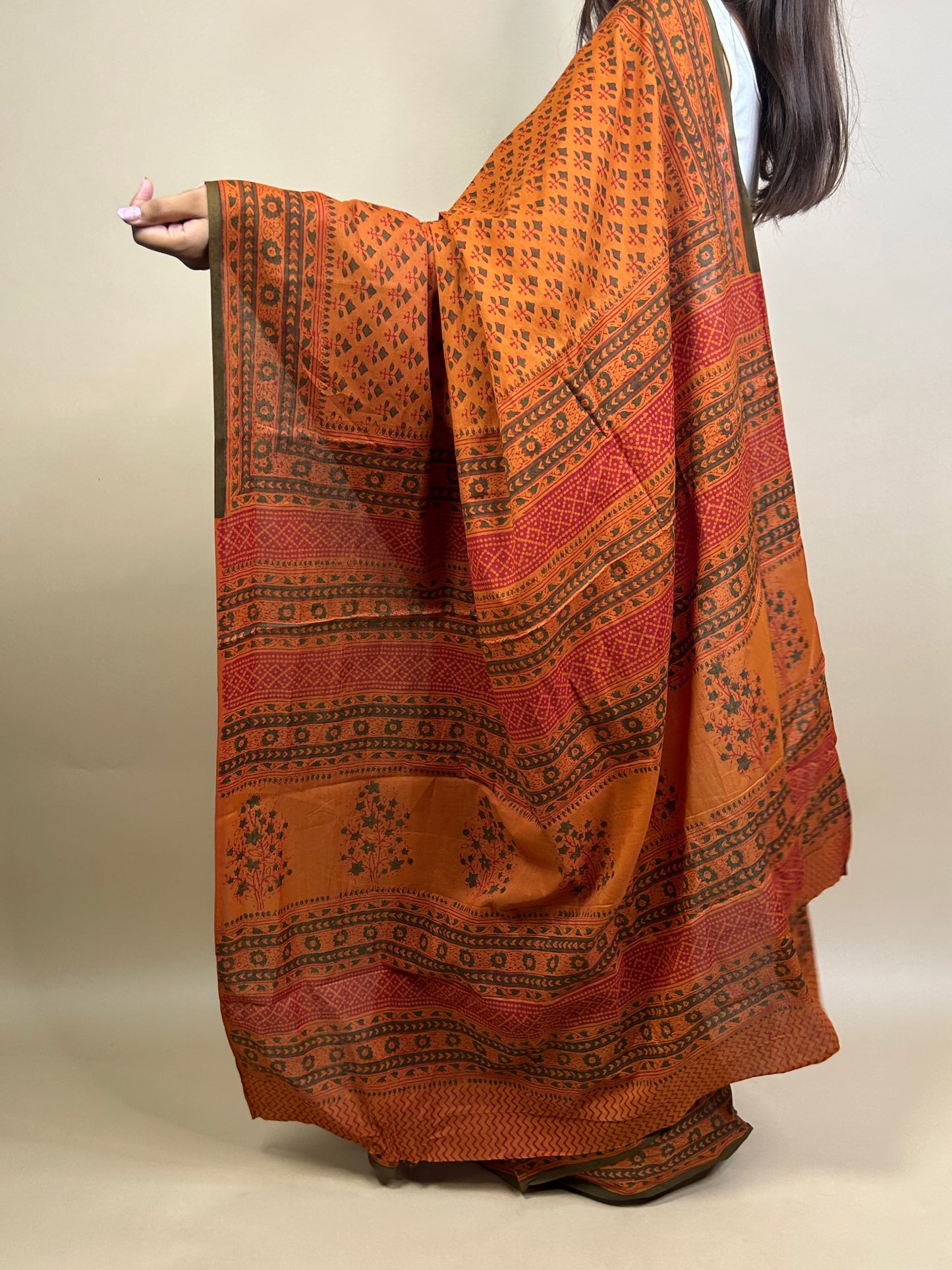 Banjara Handblock Printed Cotton Saree
