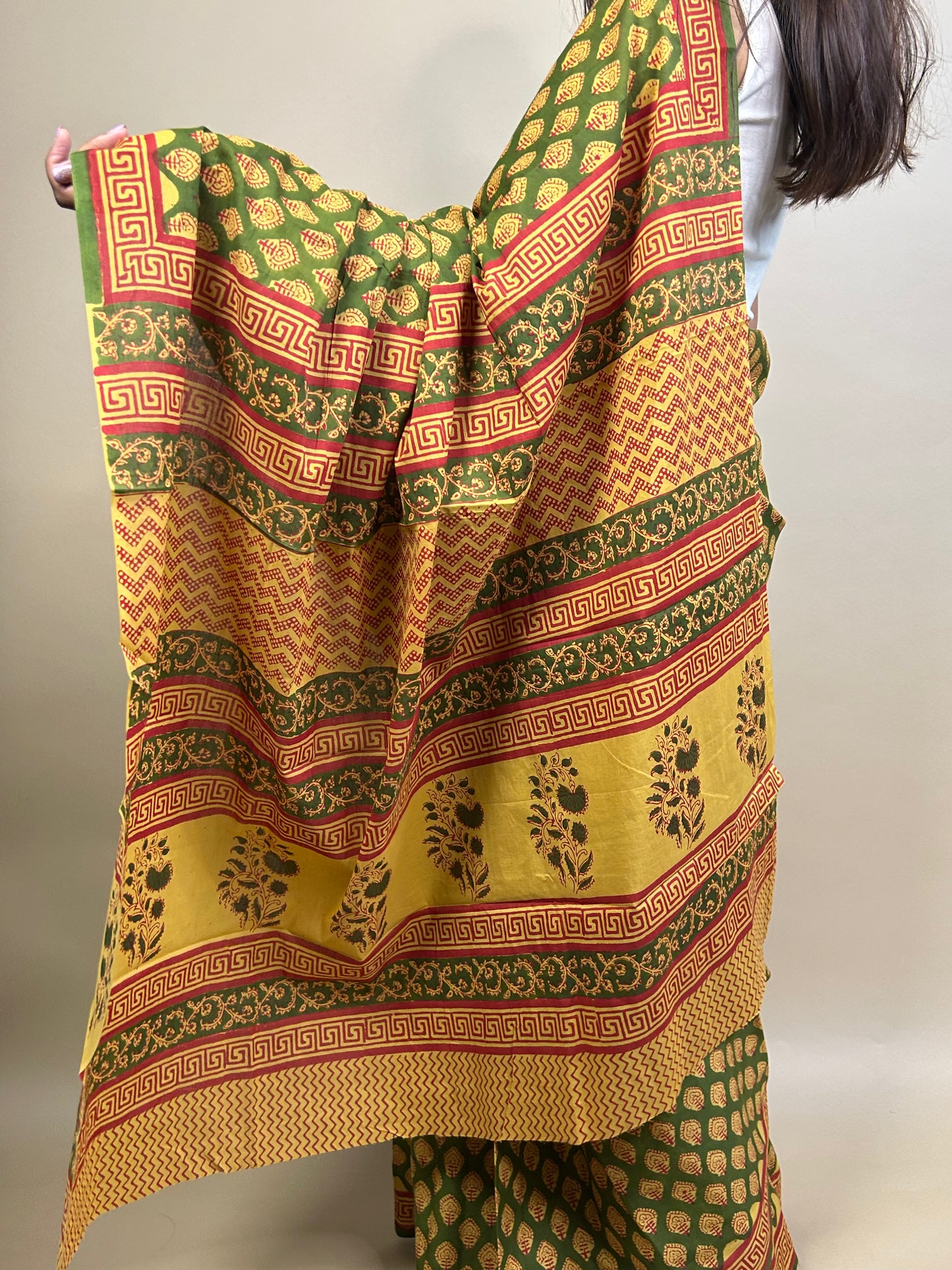 Banjara Handblock Printed Cotton Saree