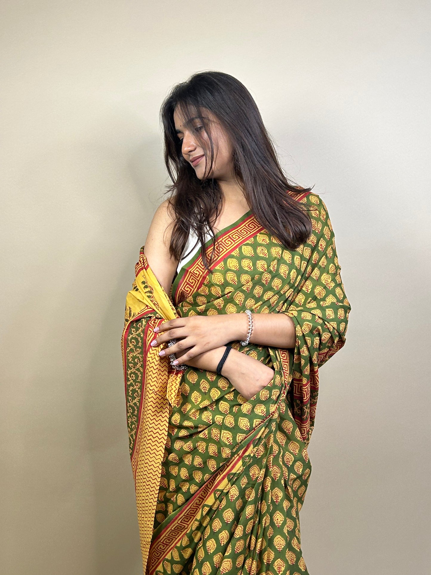 Banjara Handblock Printed Cotton Saree
